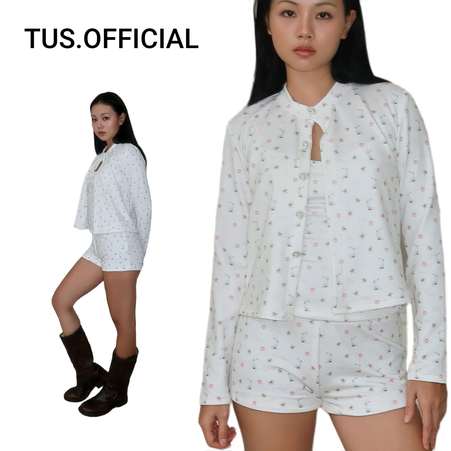 TUS - Little Bunny Cream Cardigan