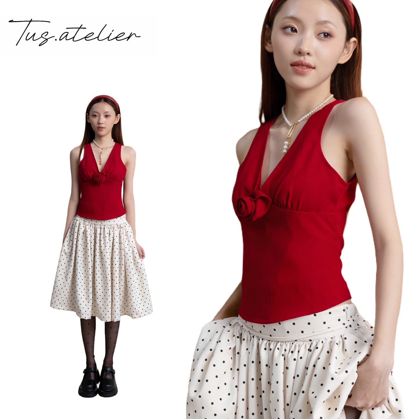 TUS - Camellia-patterned shirt